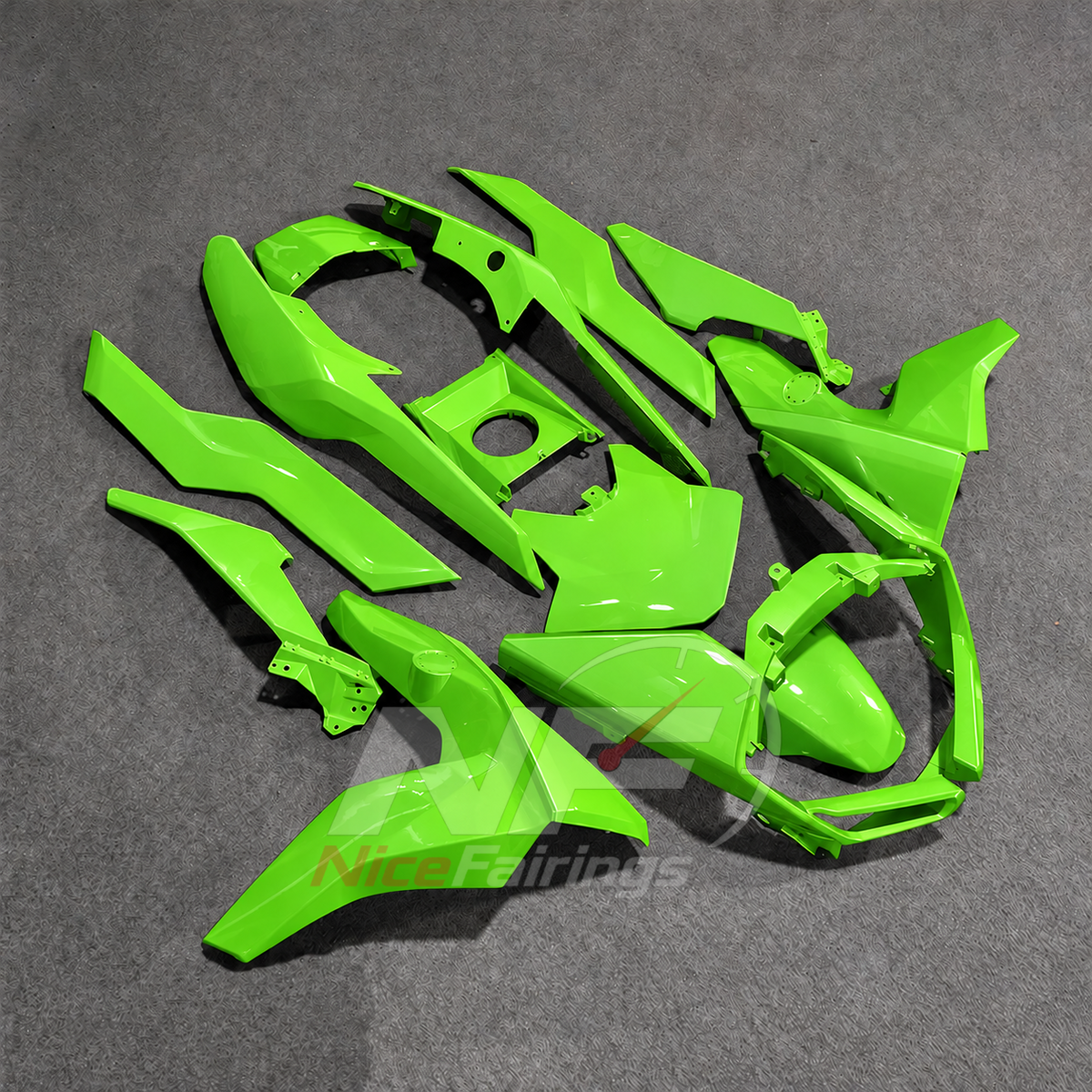 ABS Plastic Fairing Kit Fits 2019-2025 BMW C400GT - Injection-Molded Bodywork - Lime Green | NiceFairings - side angle image