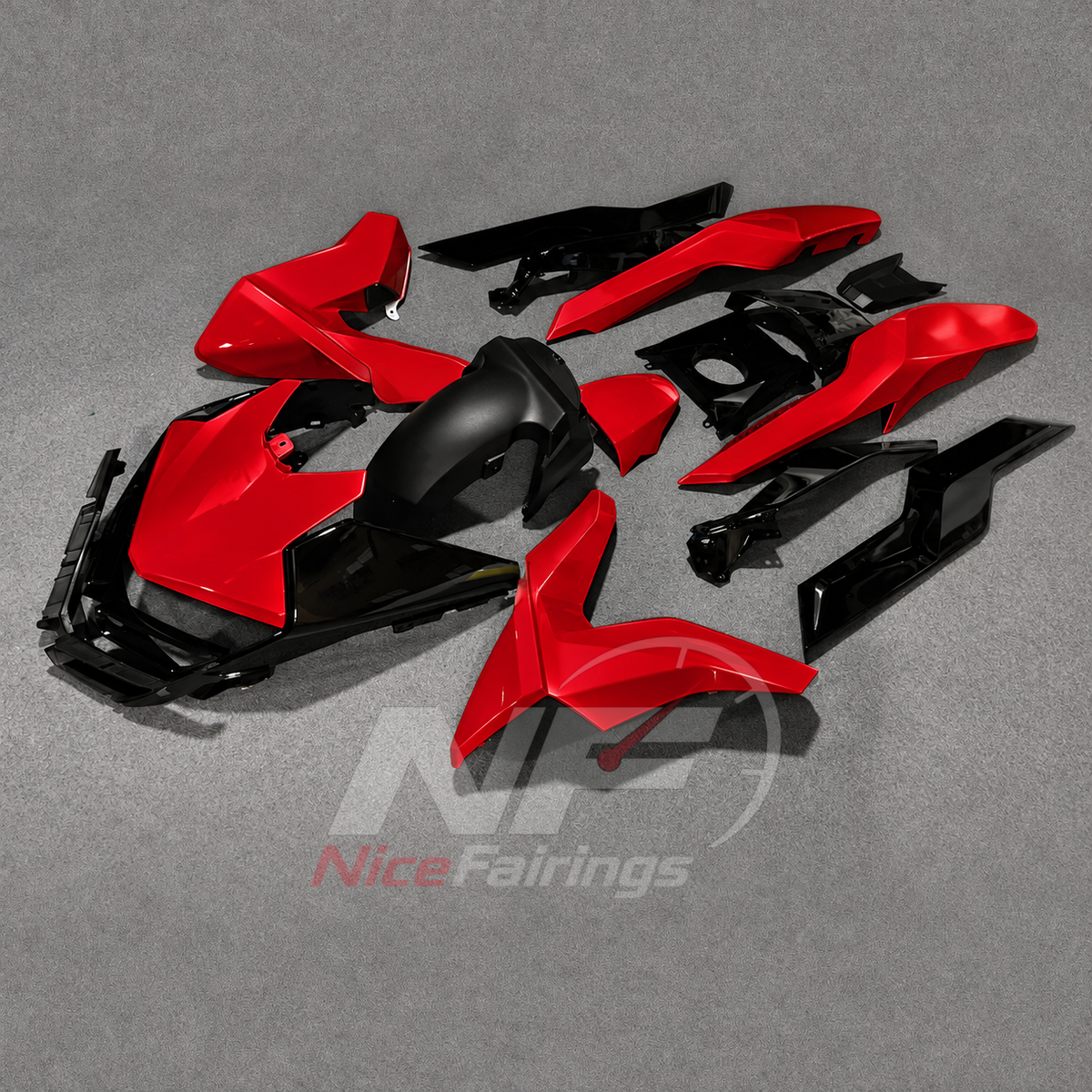 Replacement Fairings Fit 2019-2025 BMW C400GT - Injection-Molded ABS Plastic - Red Black | NiceFairings - front angle image