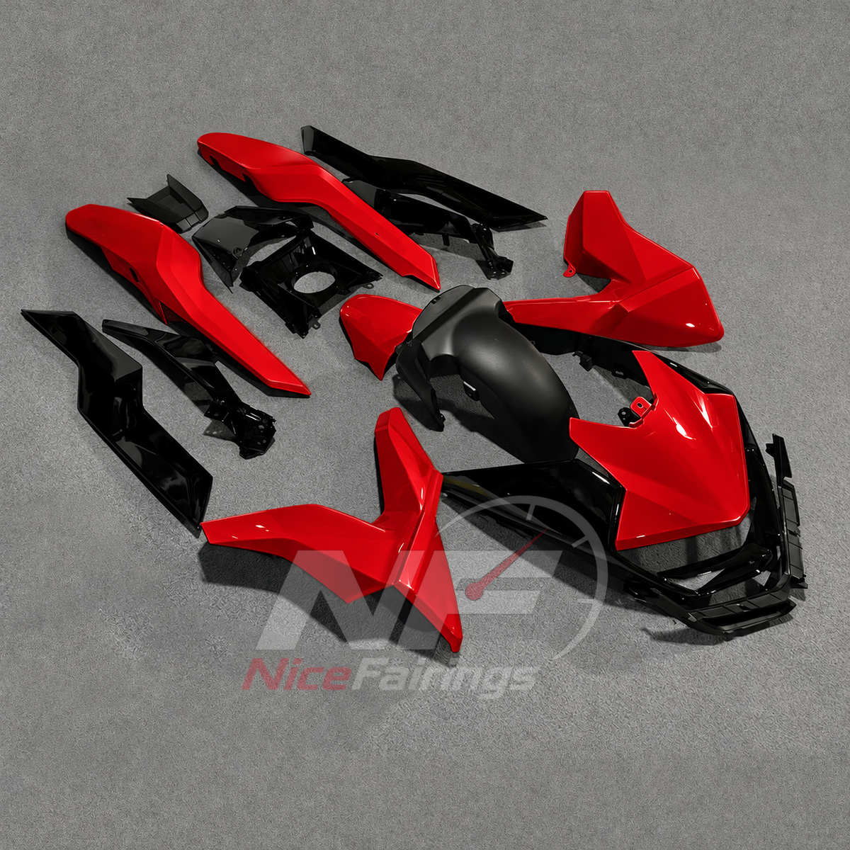 Replacement Fairings Fit 2019-2025 BMW C400GT - Injection-Molded ABS Plastic - Red Black | NiceFairings - side angle image