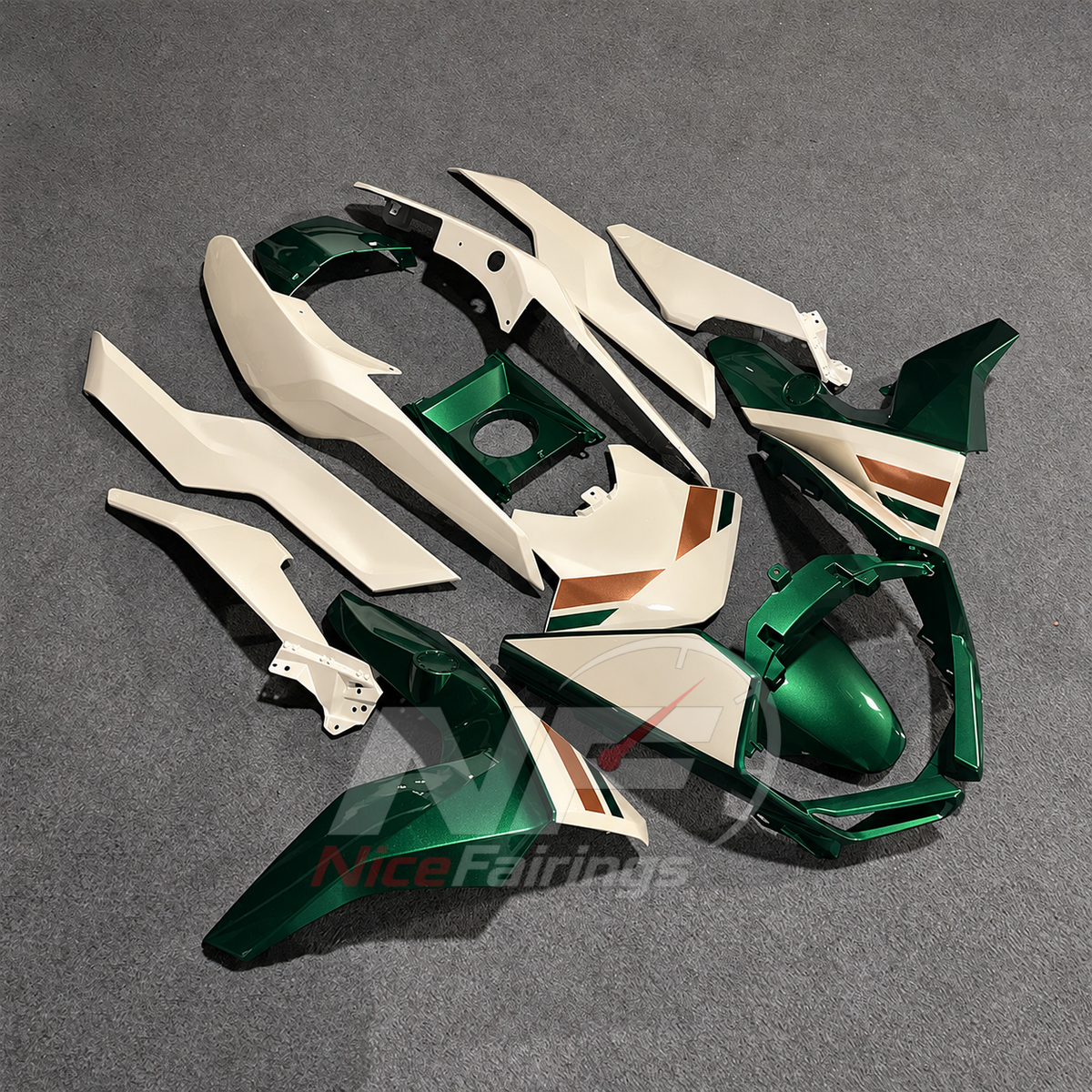 Fairings Kit Fits 2019-2025 BMW C400GT - Injection-Molded ABS Plastic - Green Ivory | NiceFairings - side angle image