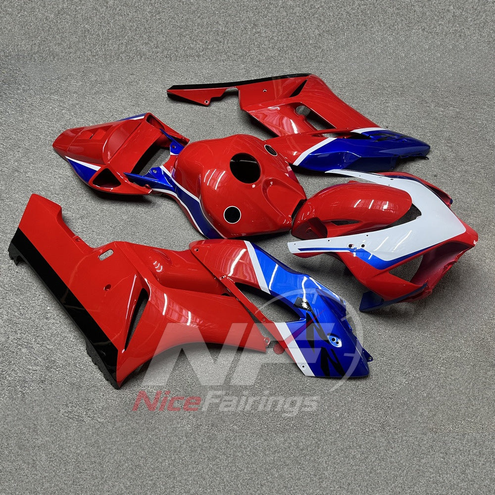 Aftermarket Red Injection-Molded Bodywork Set Fits 2004-2005 HONDA CBR1000RR | NiceFairings - side angle image