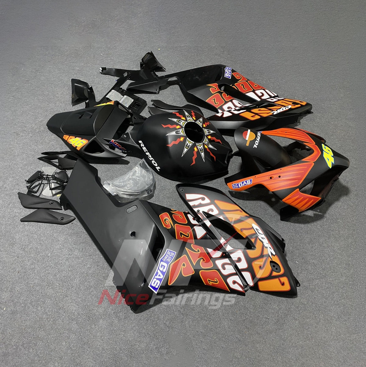 Painted ABS Plastic Cowling Kit Fits 2004-2005 HONDA CBR1000RR | NiceFairings - side angle image