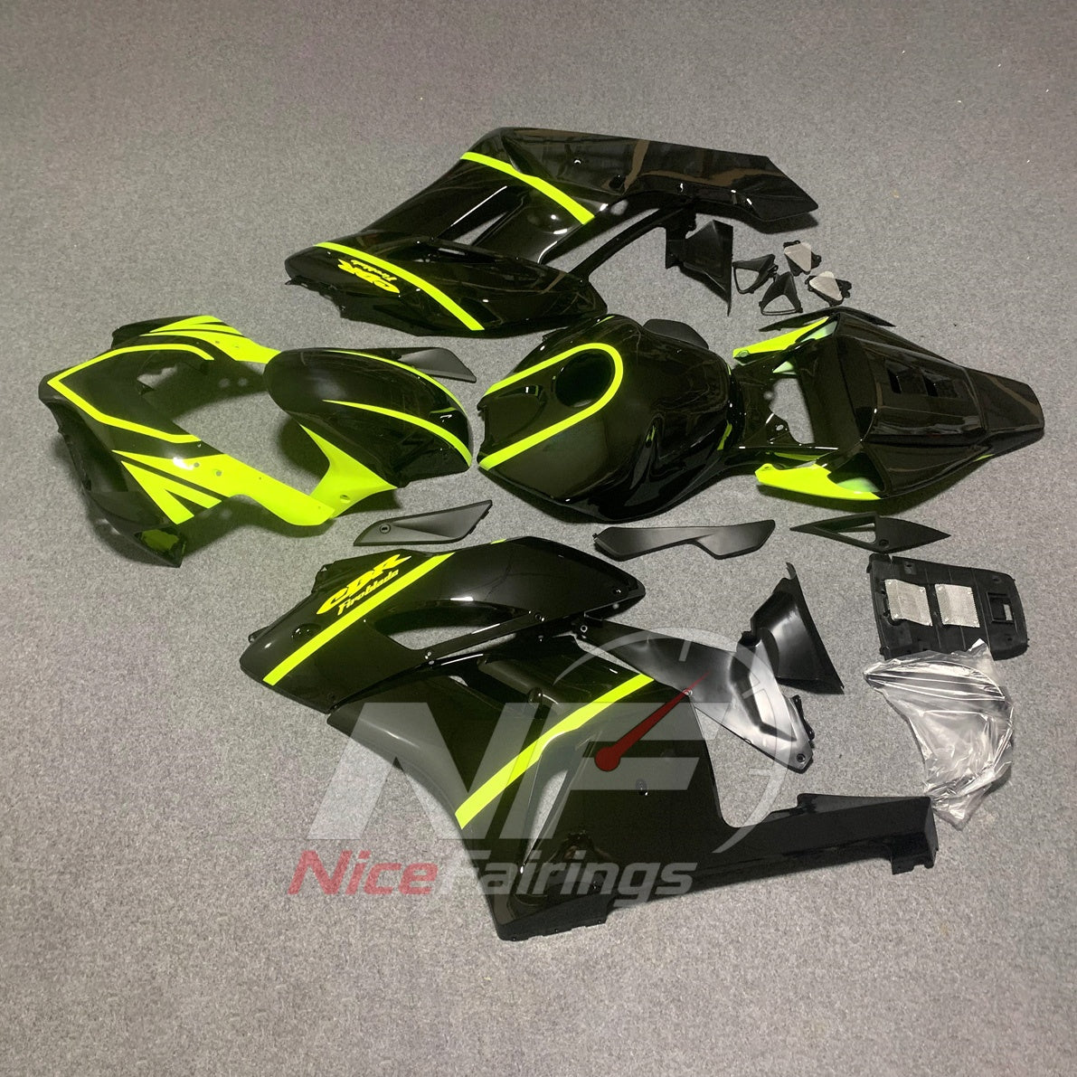Custom-Painted Black ABS Plastic Fairing Set Fits 2004-2005 HONDA CBR1000RR | NiceFairings - front angle image
