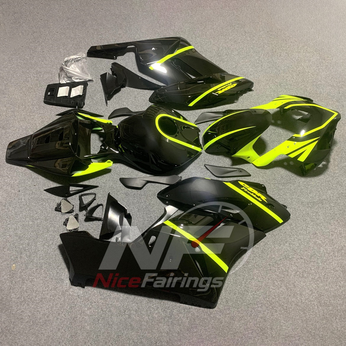 Custom-Painted Black ABS Plastic Fairing Set Fits 2004-2005 HONDA CBR1000RR | NiceFairings - side angle image