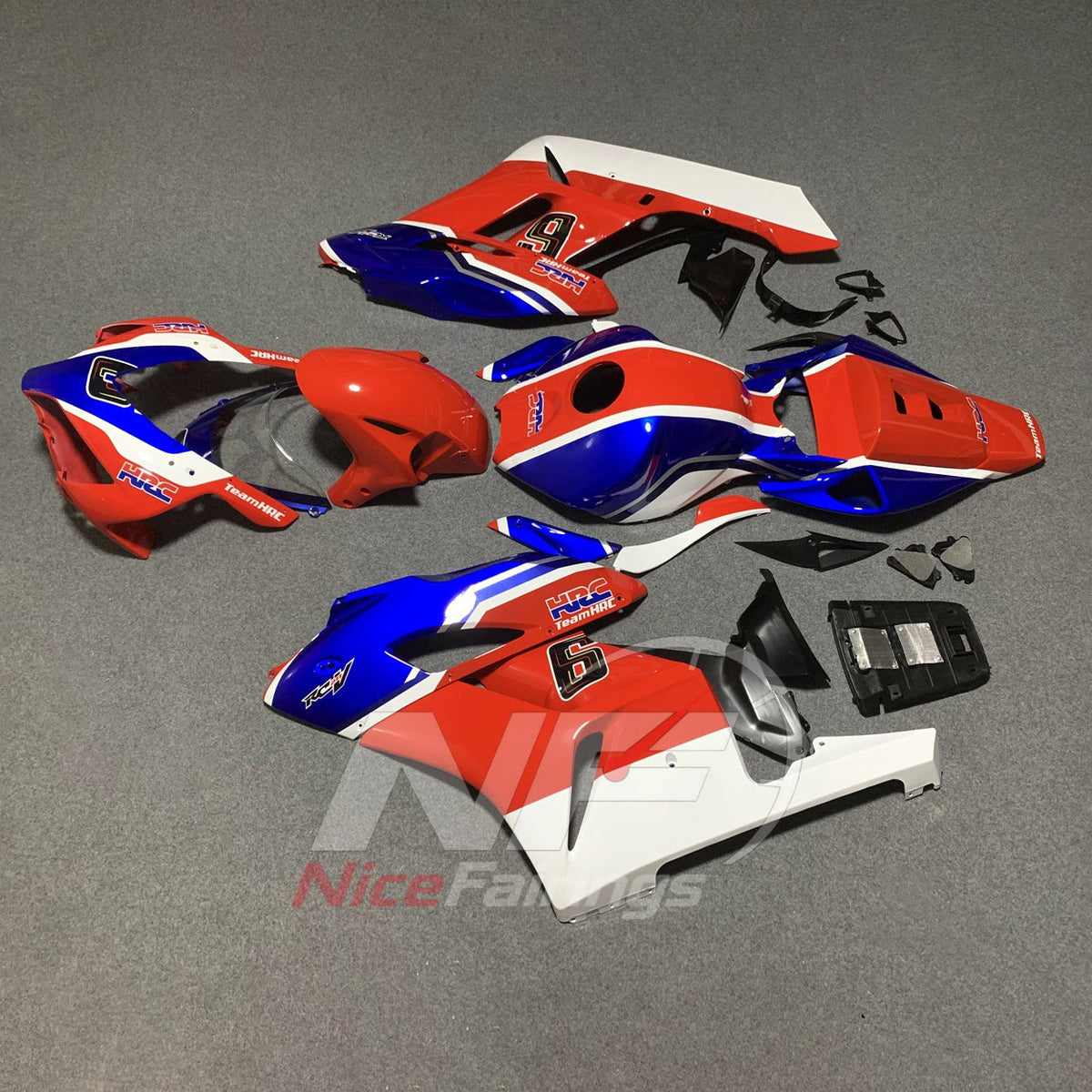 Aftermarket ABS Motorcycle Fairings Compatible with HONDA CBR1000RR 2004-2005 | NiceFairings - front angle image