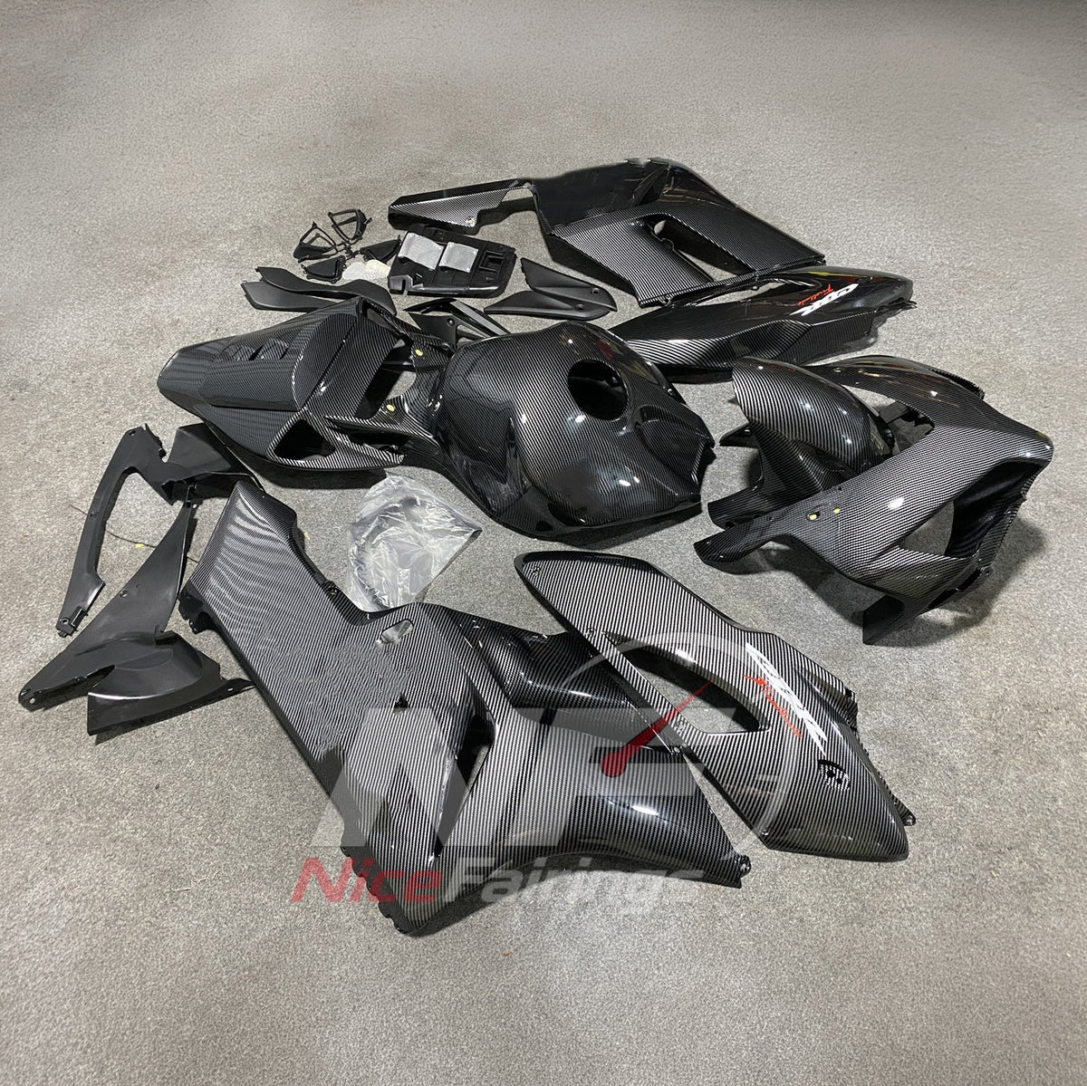 Painted Gray Injection-Molded Cowling Set Fits HONDA CBR1000RR 2004-2005 | NiceFairings - side angle image
