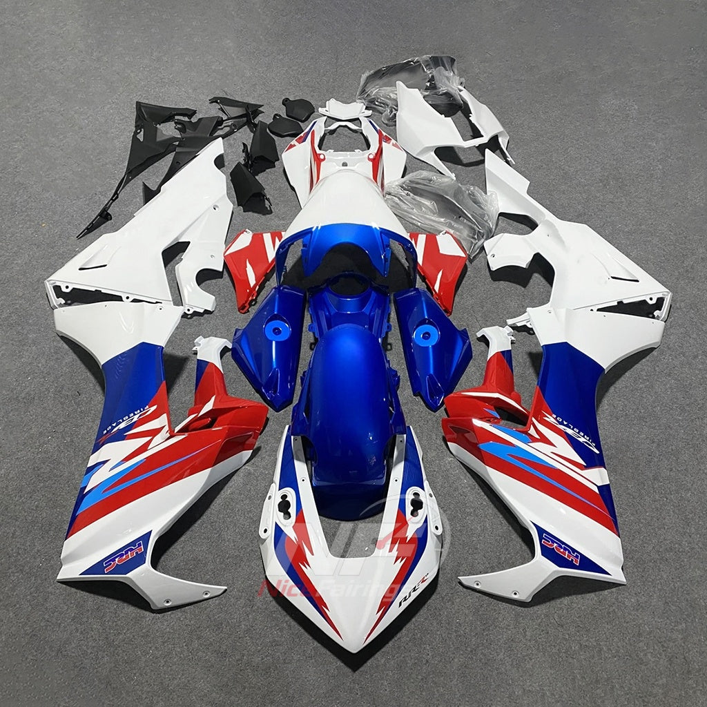 Custom-Painted White ABS Plastic Fairing Set Fits 2017-2020 HONDA CBR1000RR | NiceFairings - paint design NO.9 option image