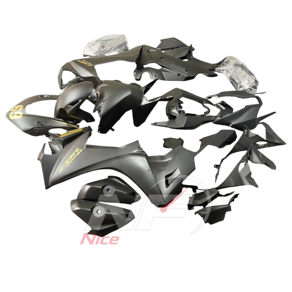 Aftermarket Black Sportbike Bodywork Set Fits 2017-2020 HONDA CBR1000RR | NiceFairings - front angle image