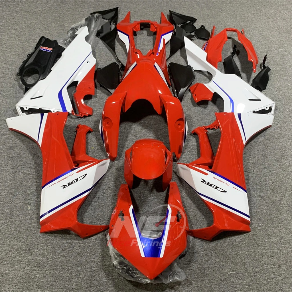 Custom-Painted White ABS Plastic Fairing Set Fits 2017-2020 HONDA CBR1000RR | NiceFairings - paint design NO.6 option image