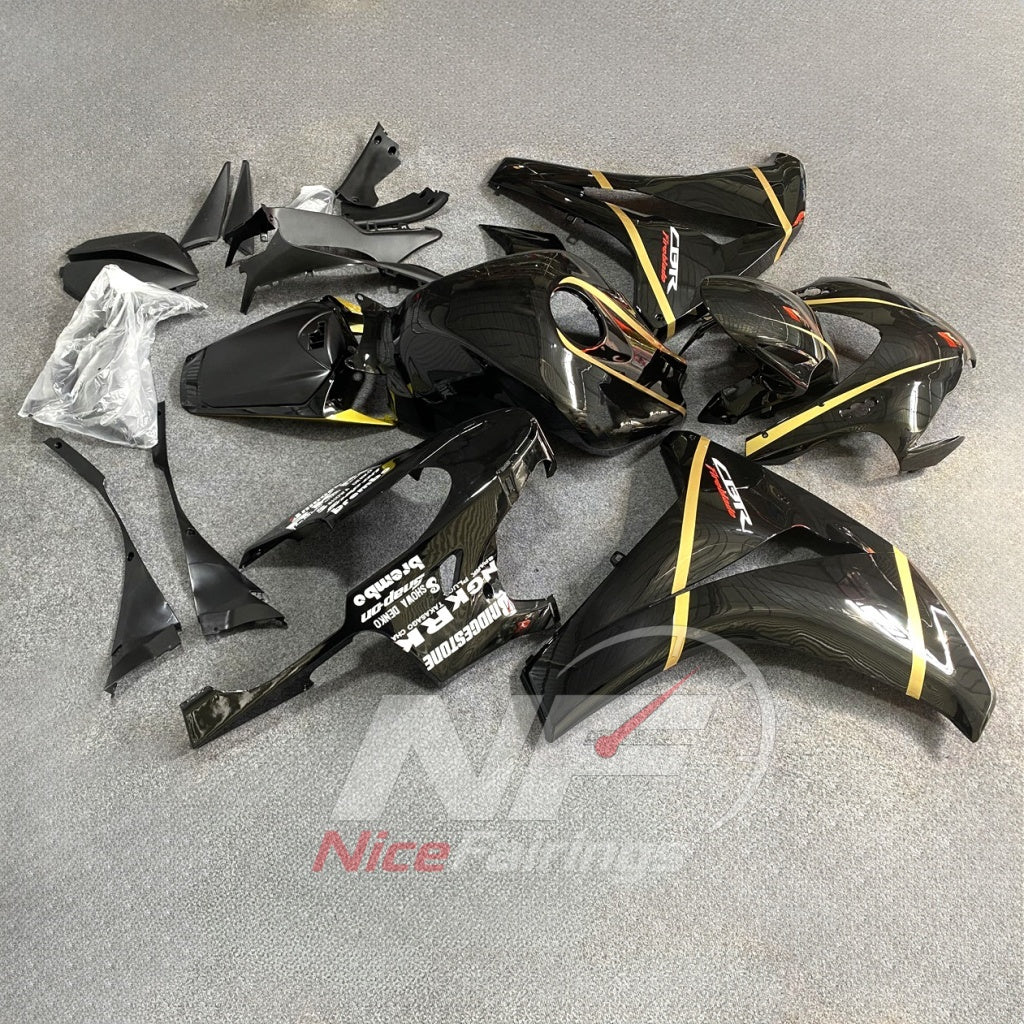 Painted Black Injection-Molded Cowling Set Fits HONDA CBR1000RR 2008-2011 | NiceFairings - front angle image
