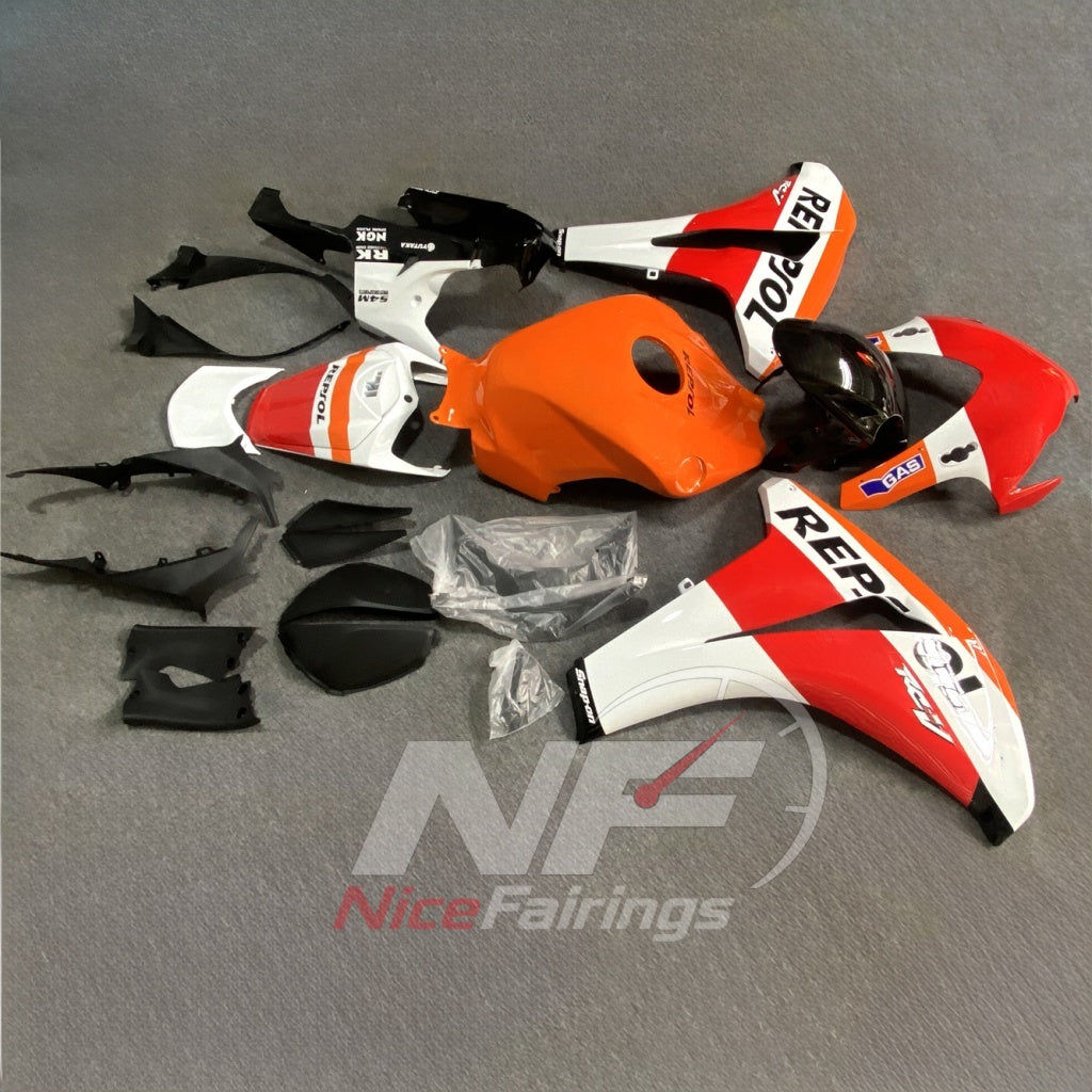 ABS Body Panel Kit Fits 2008-2011 HONDA CBR1000RR | NiceFairings - front angle image