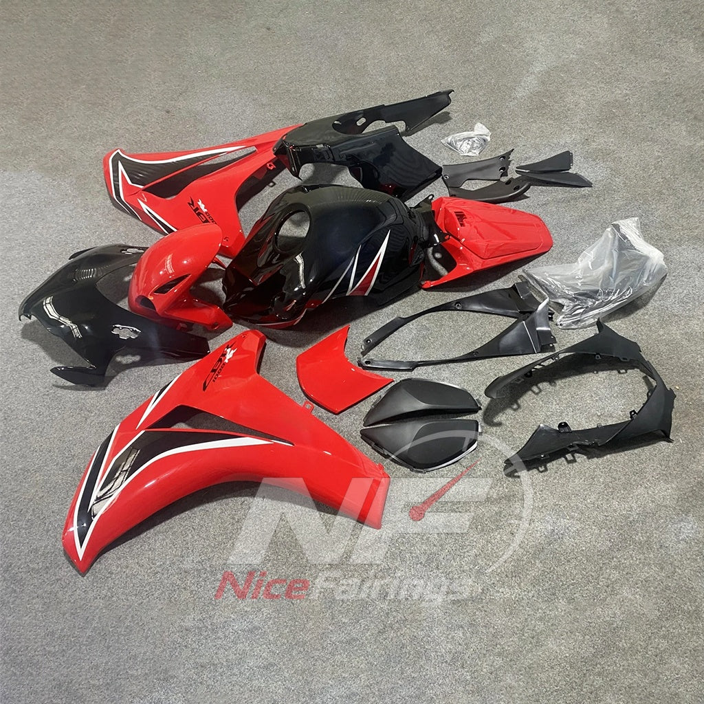 Painted Red ABS Body Panel Kit Fits 2008-2011 HONDA CBR1000RR | NiceFairings - side angle image