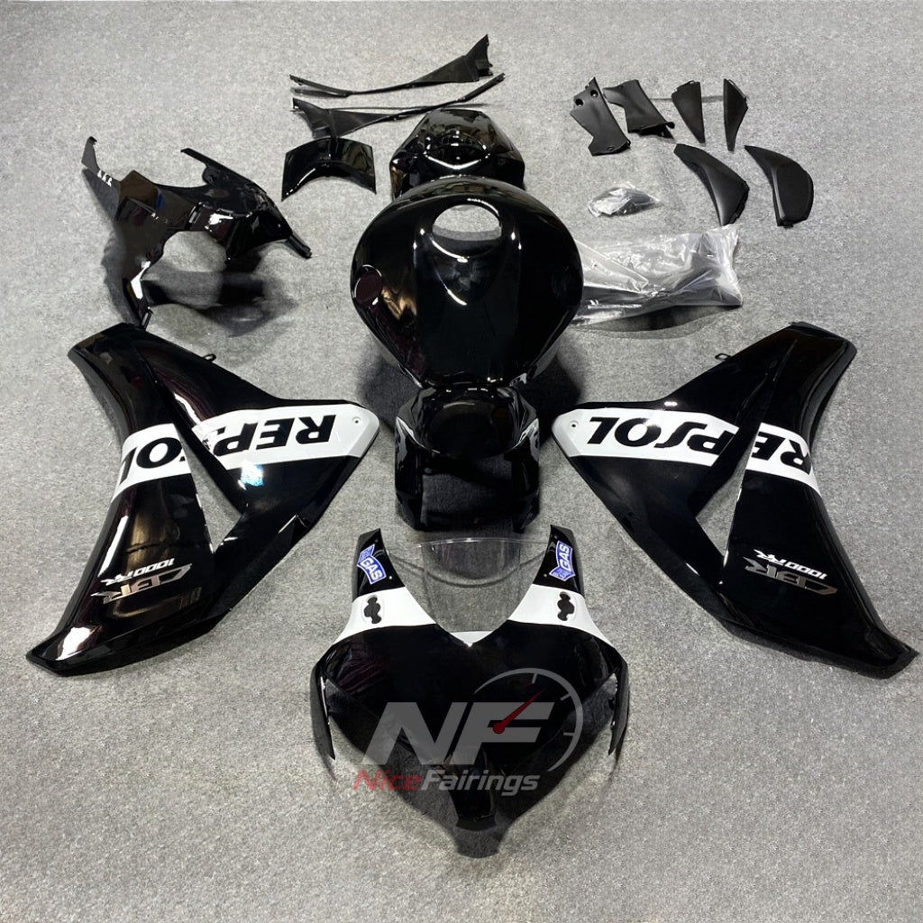 Replacement Gray ABS Plastic Cowling Kit Fits 2008-2011 HONDA CBR1000RR | NiceFairings - paint design NO.9 option image