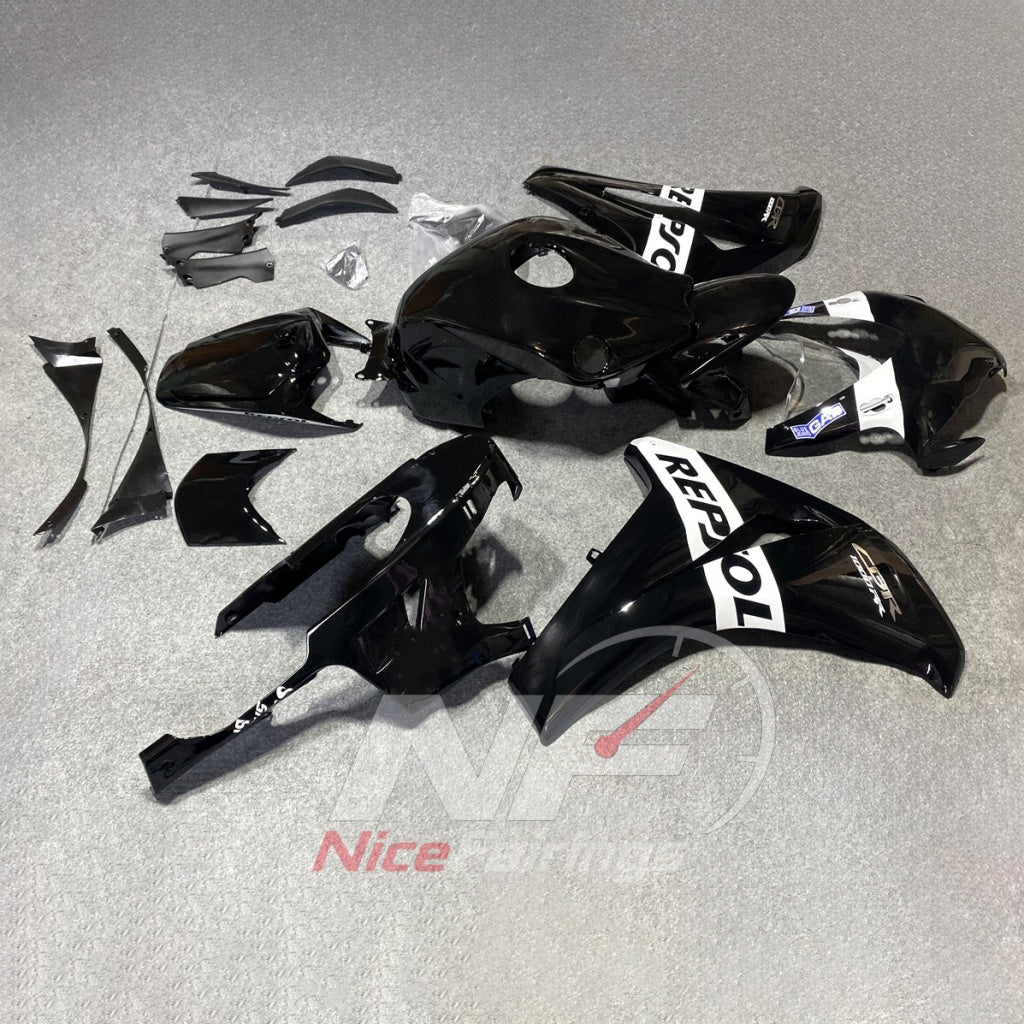 Custom-Painted Black ABS Plastic Fairing Set Fits 2008-2011 HONDA CBR1000RR | NiceFairings - front angle image
