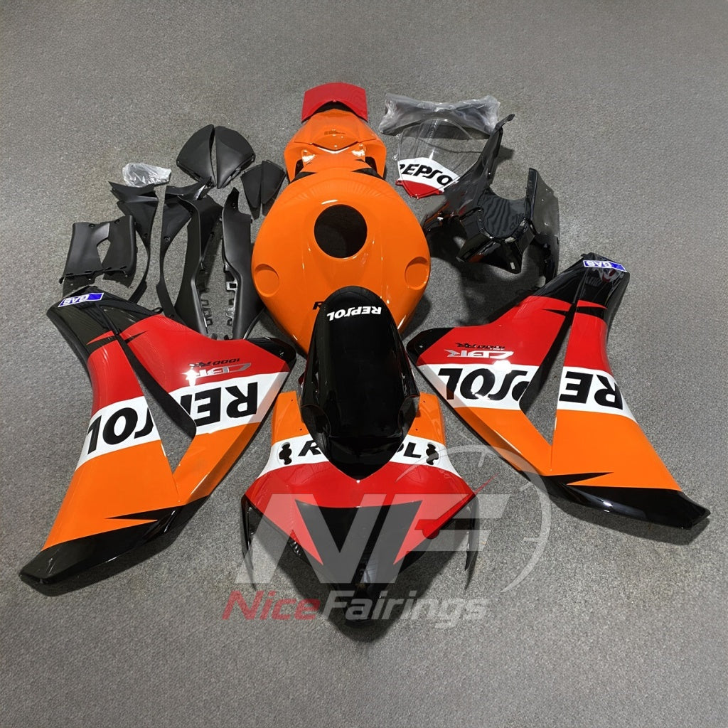 Replacement Injection-Molded Cowling Set Fits HONDA CBR1000RR 2008-2011 | NiceFairings - paint design NO.7 option image