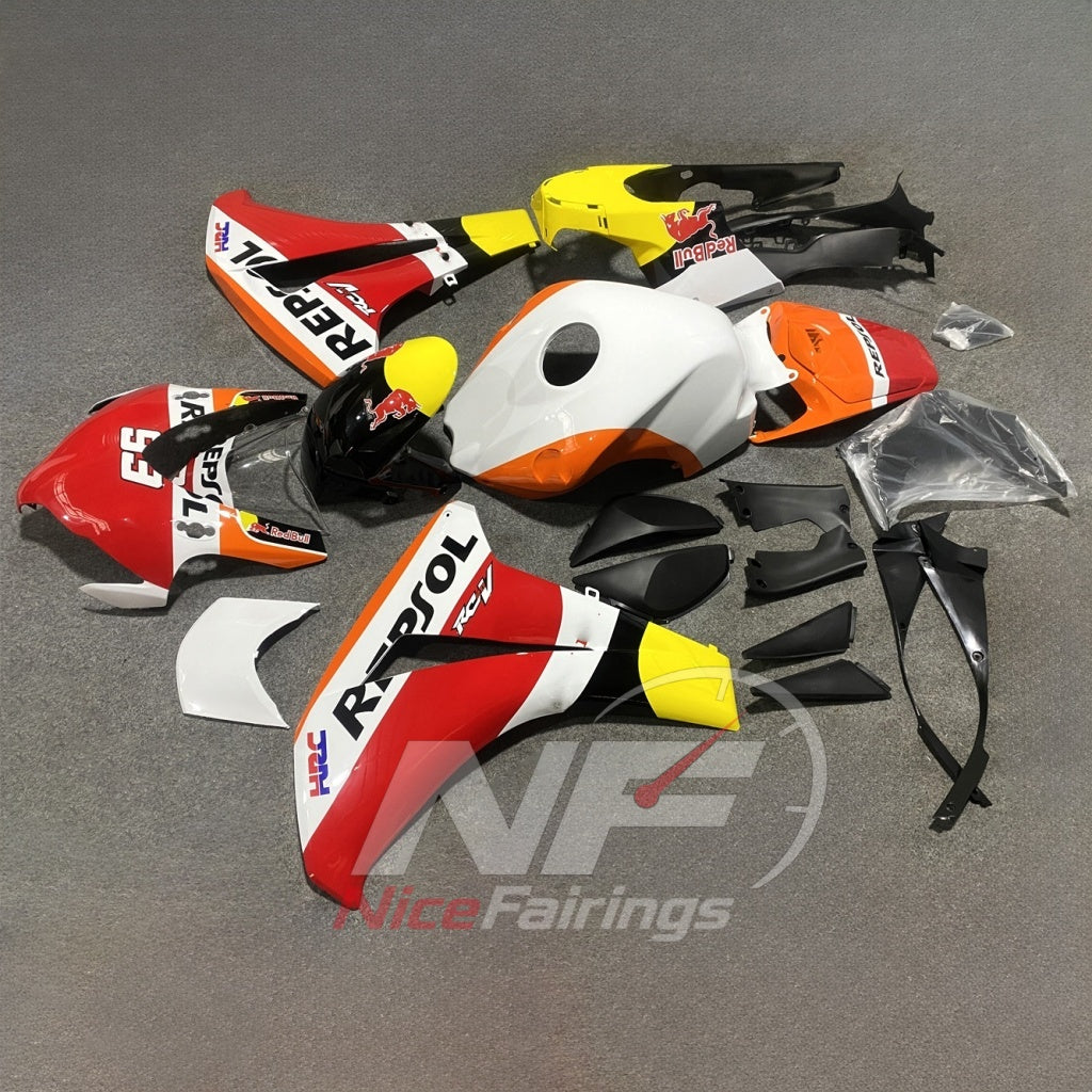Aftermarket ABS Plastic Fairing Kit Fits HONDA CBR1000RR 2008-2011 | NiceFairings - side angle image
