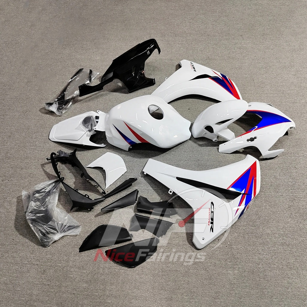 Aftermarket White ABS Injection Fairing Kit Fits 2008-2011 HONDA CBR1000RR | NiceFairings - front angle image