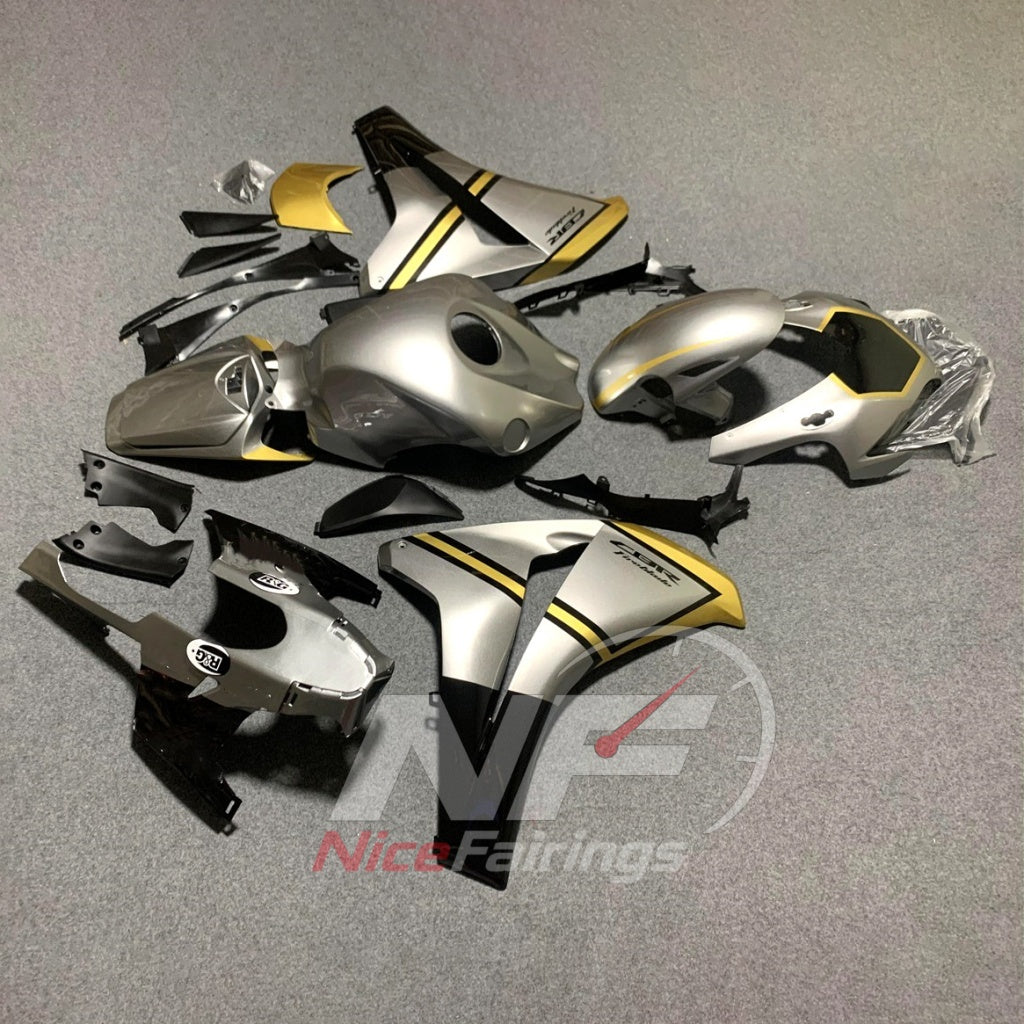 Custom-Painted Gray Motorcycle Bodywork Kit Fits 2008-2011 HONDA CBR1000RR | NiceFairings - side angle image