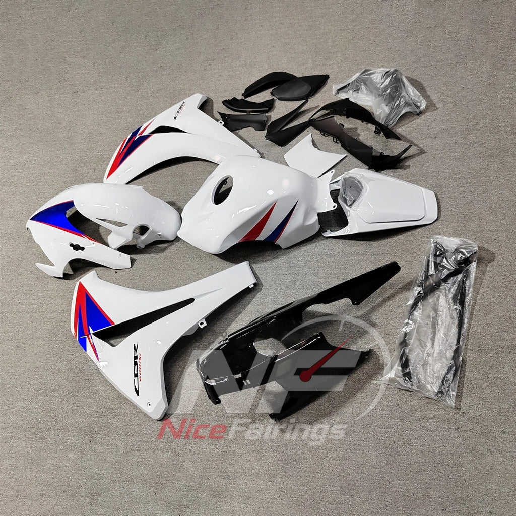 Aftermarket White ABS Injection Fairing Kit Fits 2008-2011 HONDA CBR1000RR | NiceFairings - side angle image