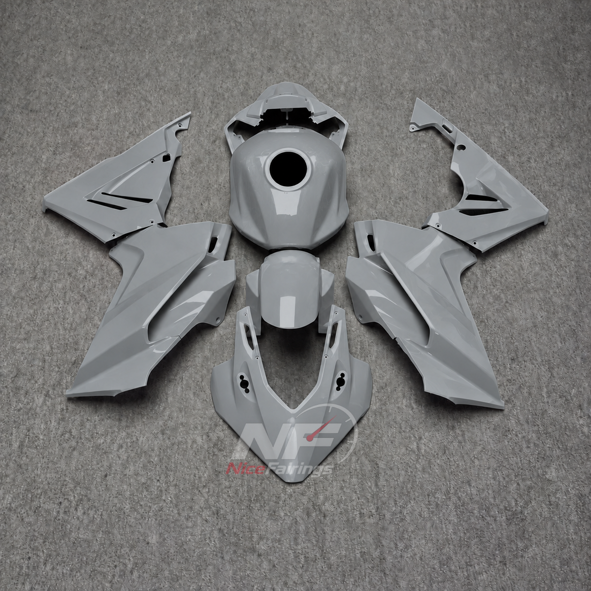 Complete ABS Cowling Set Fits HONDA CBR500R 2024-2026 - Silver | NiceFairings - paint design NO.4 option image