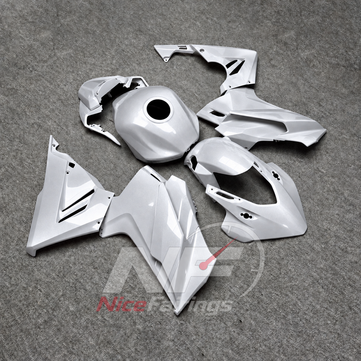 Complete ABS Cowling Set Fits HONDA CBR500R 2024-2026 - Silver | NiceFairings - front angle image