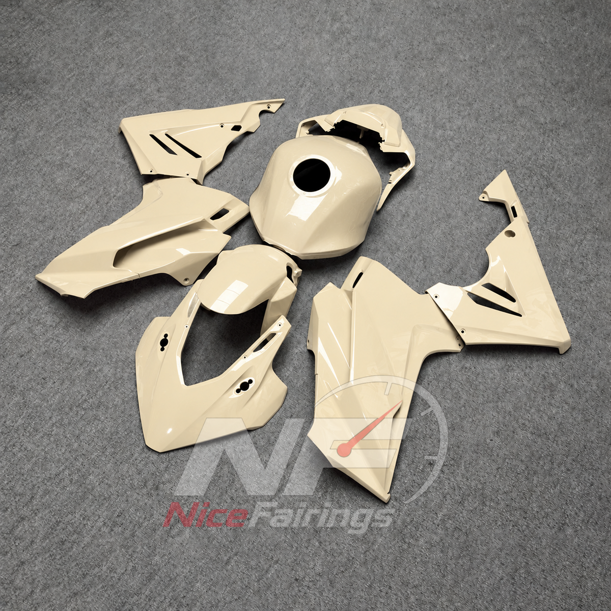 ABS Replacement Fairing Set Fits HONDA CBR500R 2024-2026 - Beige | NiceFairings - side angle image
