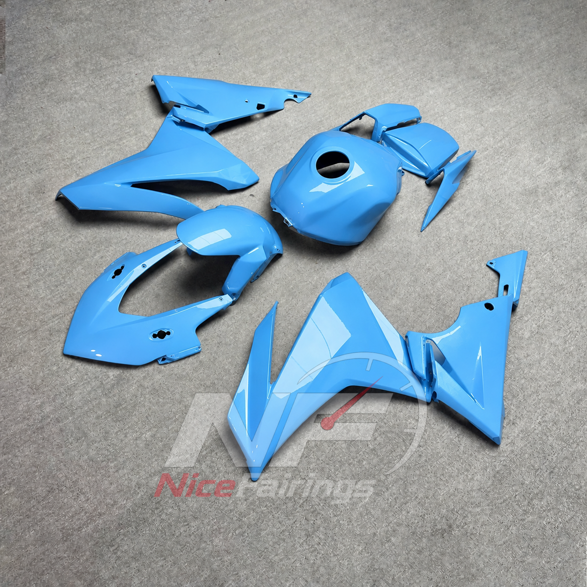 Injection-Molded ABS Bodywork Set Fits HONDA CBR500R 2022-2023 - Sky Blue | NiceFairings - side angle image