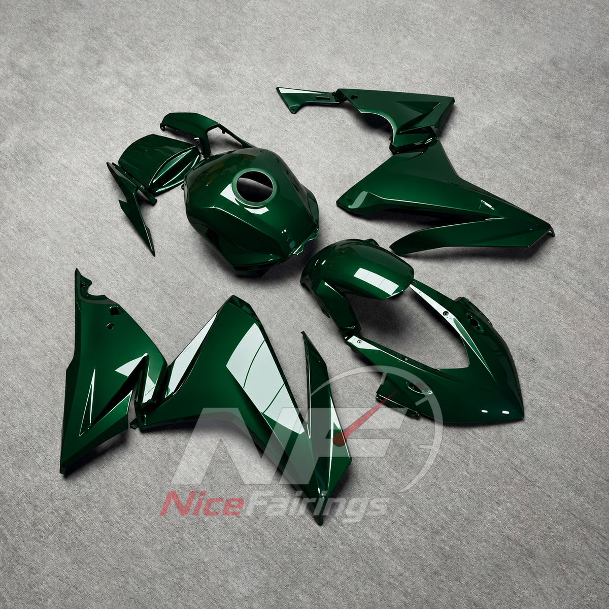 Injection ABS Fairing Kit Fits HONDA CBR500R 2022-2023 - Dark Green | NiceFairings - side angle image