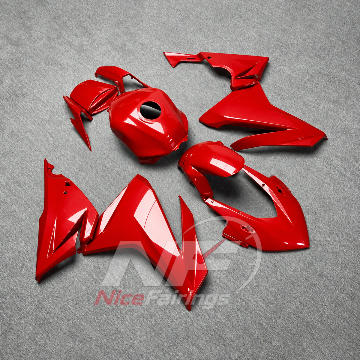 ABS Motorcycle Body Panels Fits HONDA CBR500R 2022-2023 - Red | NiceFairings - side angle image