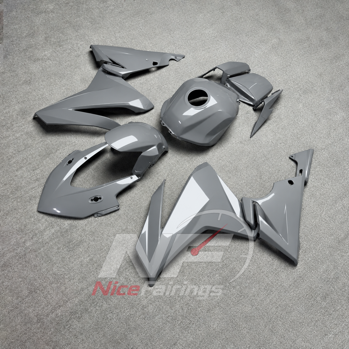 ABS Sportbike Fairing Kit Fits HONDA CBR500R 2022-2023 - Silver | NiceFairings - side angle image