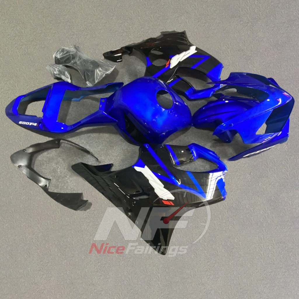 Replacement Fairings Fit 2001-2003 HONDA CBR600 F4i - ABS Plastic - Blue Black | NiceFairings - front angle image