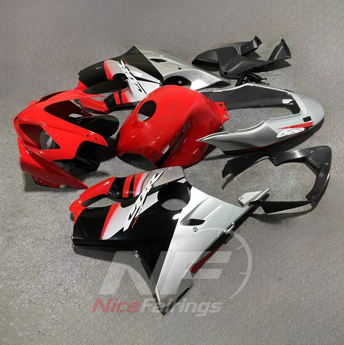 ABS Plastic Fairing Kit Fits 2004-2007 HONDA CBR600 F4i - ABS Plastic - Red White Black | NiceFairings - front angle image