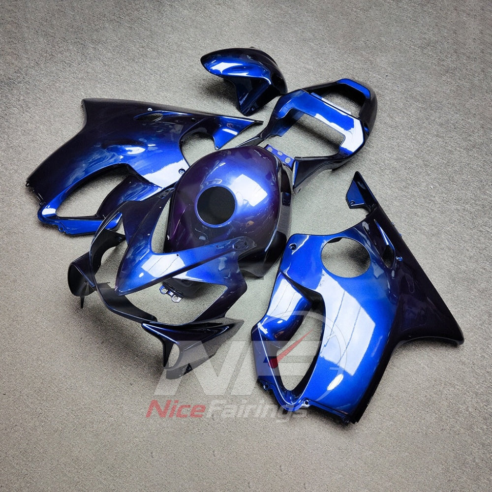Aftermarket Fairing Kit Fits 2001-2003 HONDA CBR600 F4i - ABS Plastic - Dark Blue White | NiceFairings - front angle image