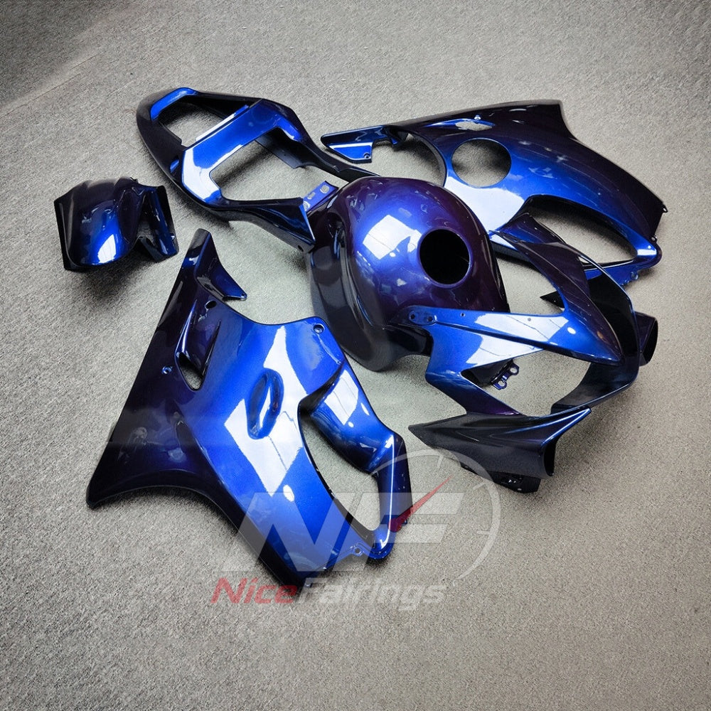 Aftermarket Fairing Kit Fits 2001-2003 HONDA CBR600 F4i - ABS Plastic - Dark Blue White | NiceFairings - side angle image