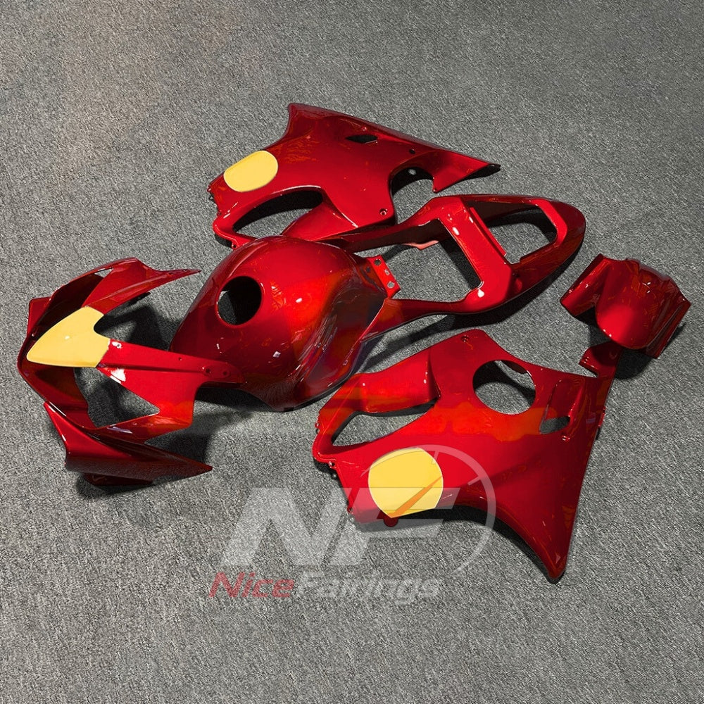 Sportbike Fairing Kit Fits 2001-2003 HONDA CBR600 F4i - ABS Plastic - Red Yellow | NiceFairings - front angle image