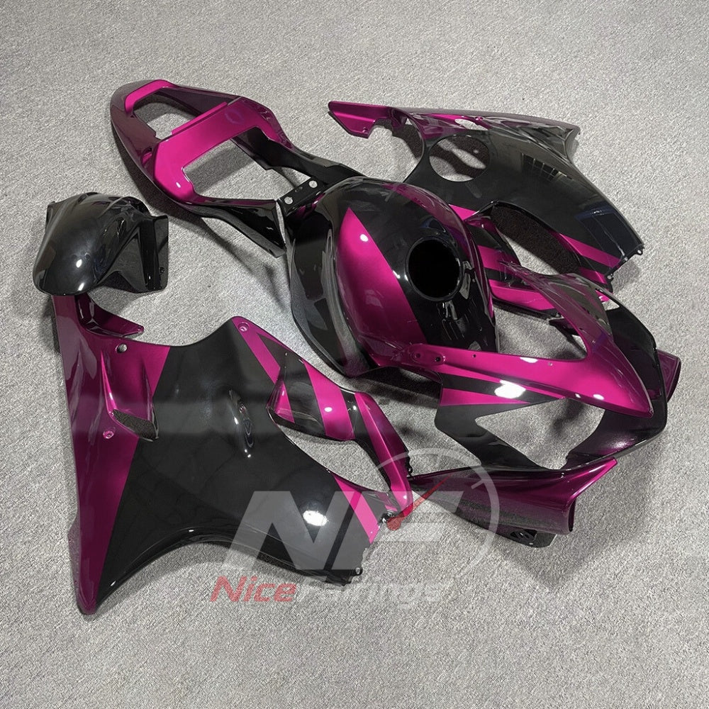 ABS Plastic Fairing Kit Fits 2001-2003 HONDA CBR600 F4i - ABS Plastic - Magenta Black | NiceFairings - side angle image