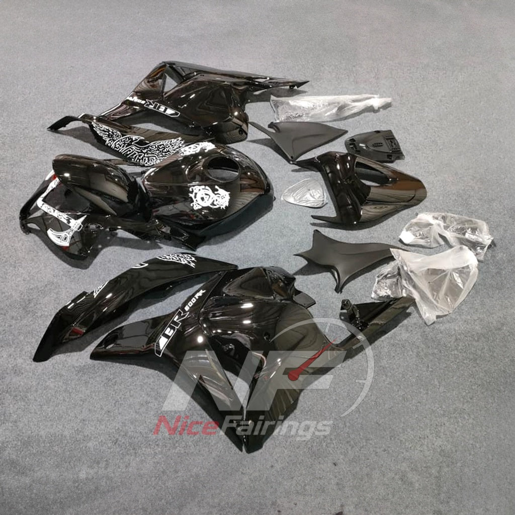 Black ABS Body Panel Kit Fits 2009-2012 HONDA CBR600RR F5 | NiceFairings - side angle image