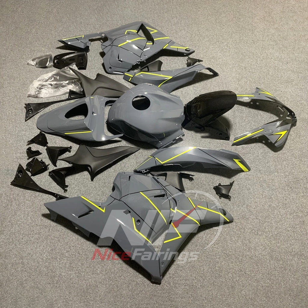 Replacement Gray Injection-Molded Cowling Set Fits HONDA CBR600RR F5 2009-2012 | NiceFairings - side angle image