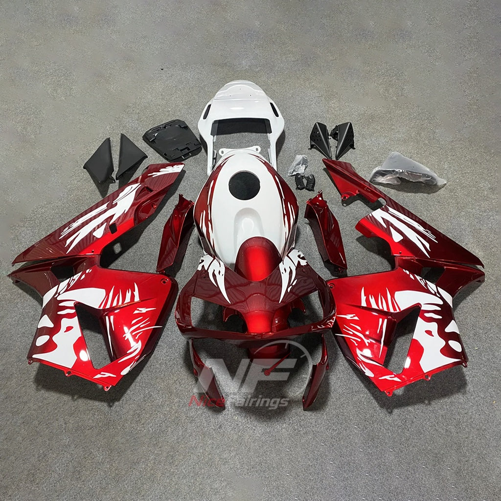 Replacement Red ABS Fairing Panel Kit Fits HONDA CBR600RR F5 2003-2004 | NiceFairings - paint design NO.4 option image
