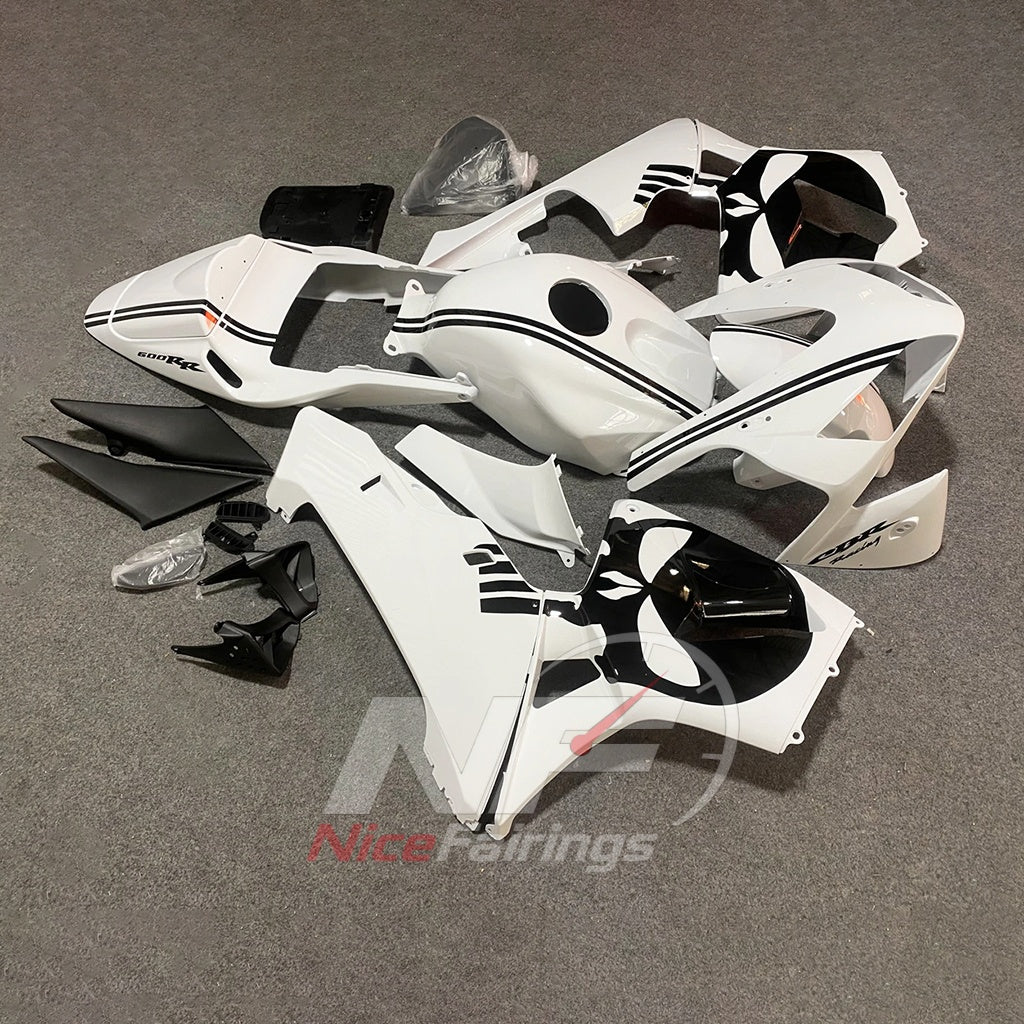 Custom-Painted White ABS Plastic Bodywork Kit Fits HONDA CBR600RR F5 2003-2004 | NiceFairings - side angle image