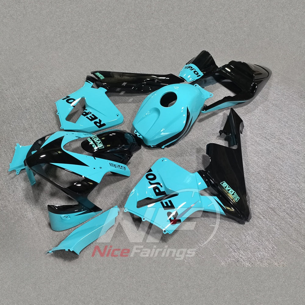 Replacement Blue Injection-Molded Cowling Set Fits HONDA CBR600RR F5 2003-2004 | NiceFairings - front angle image