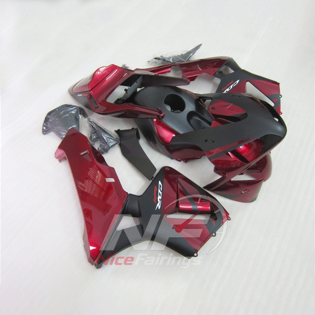 Aftermarket Red ABS Motorcycle Fairings Compatible with HONDA CBR600RR F5 2003-2004 | NiceFairings - front angle image