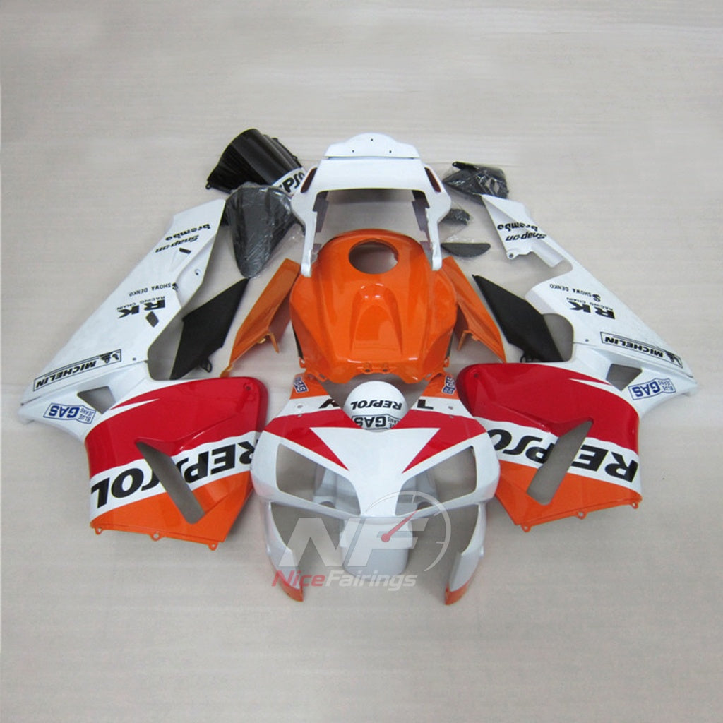 Painted Orange ABS Body Panel Kit Fits 2003-2004 HONDA CBR600RR F5 | NiceFairings - paint design NO.5 option image
