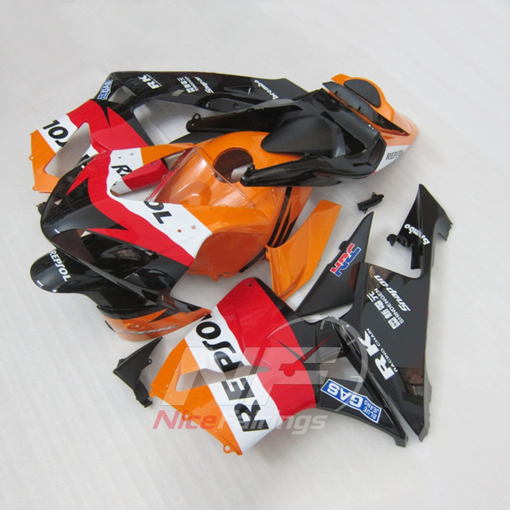 Painted Injection-Molded Fairings Compatible with HONDA CBR600RR F5 2003-2004 | NiceFairings - side angle image