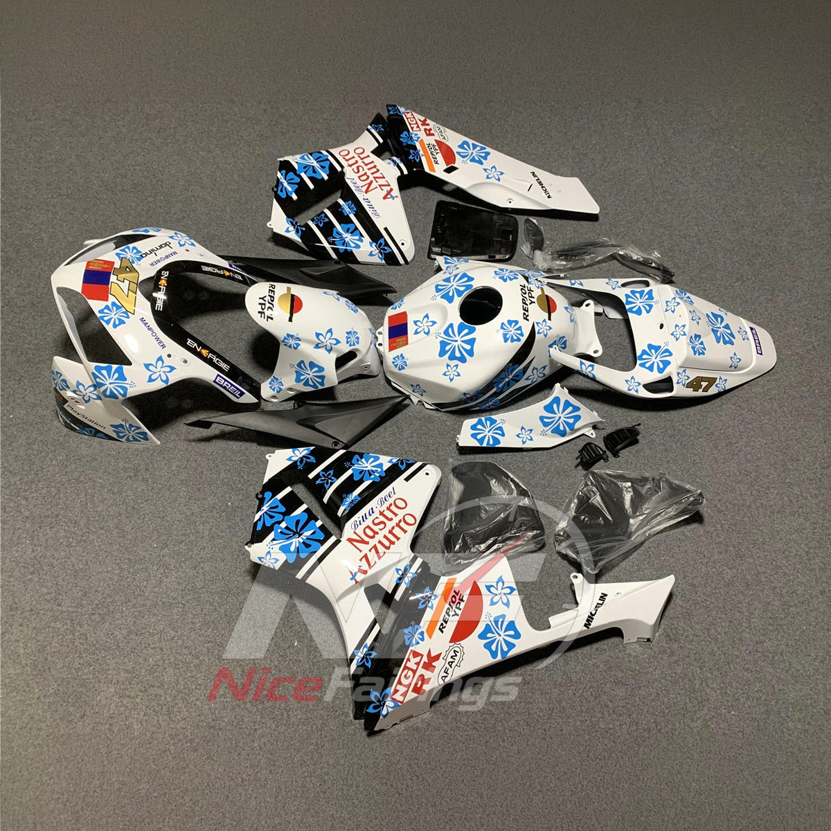 Aftermarket Injection-Molded Fairing Kit Fits Honda CBR600RR F5 2005-2006 | NiceFairings - front angle image