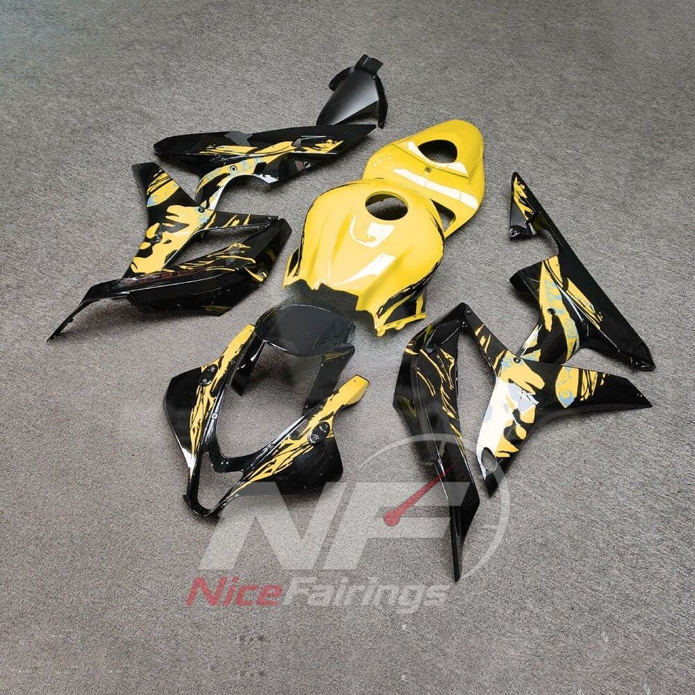 Replacement Yellow Sportbike Fairing Set Fits Honda CBR600RR F5 2007-2008 | NiceFairings - front angle image