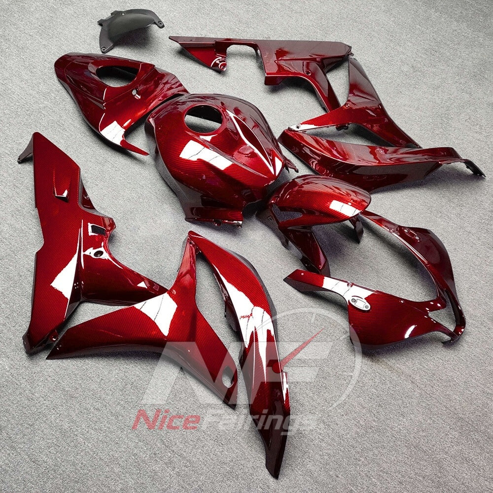 Aftermarket Red Replacement Body Panels Compatible with 2007-2008 Honda CBR600RR F5 | NiceFairings - side angle image