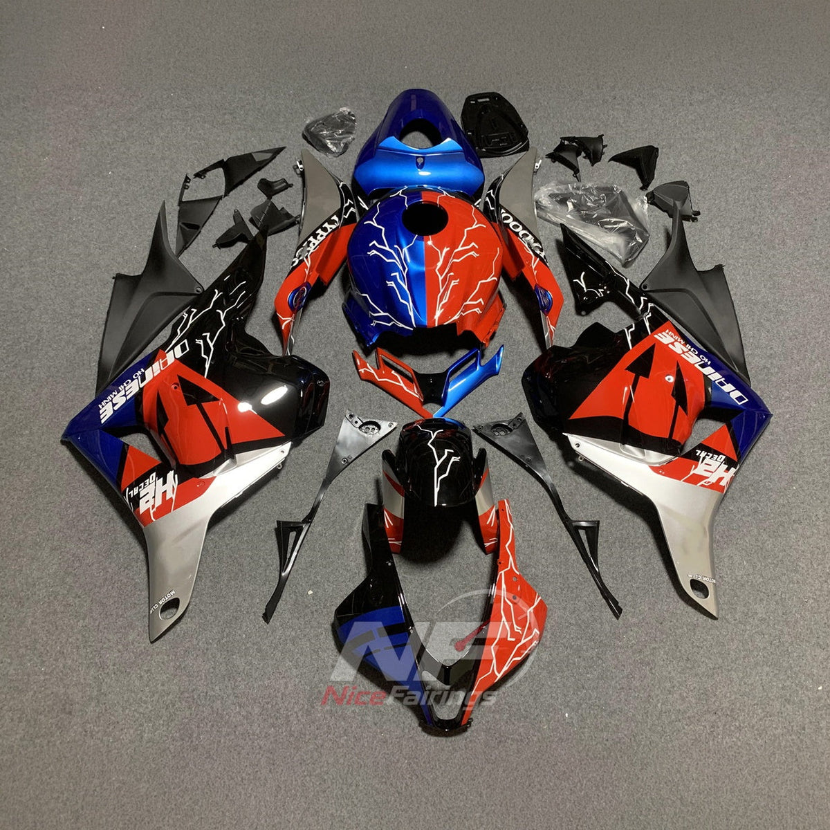 Black ABS Body Panel Kit Fits 2009-2012 HONDA CBR600RR F5 | NiceFairings - paint design NO.2 option image