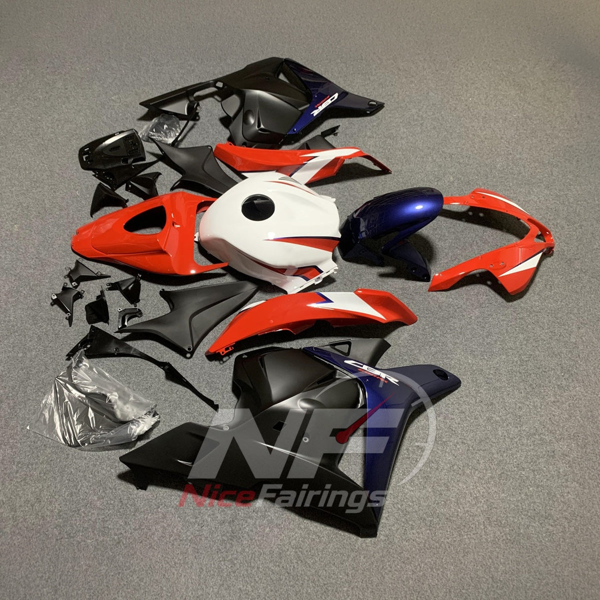 Aftermarket Replacement Body Panels Compatible with 2009-2012 HONDA CBR600RR F5 | NiceFairings - front angle image