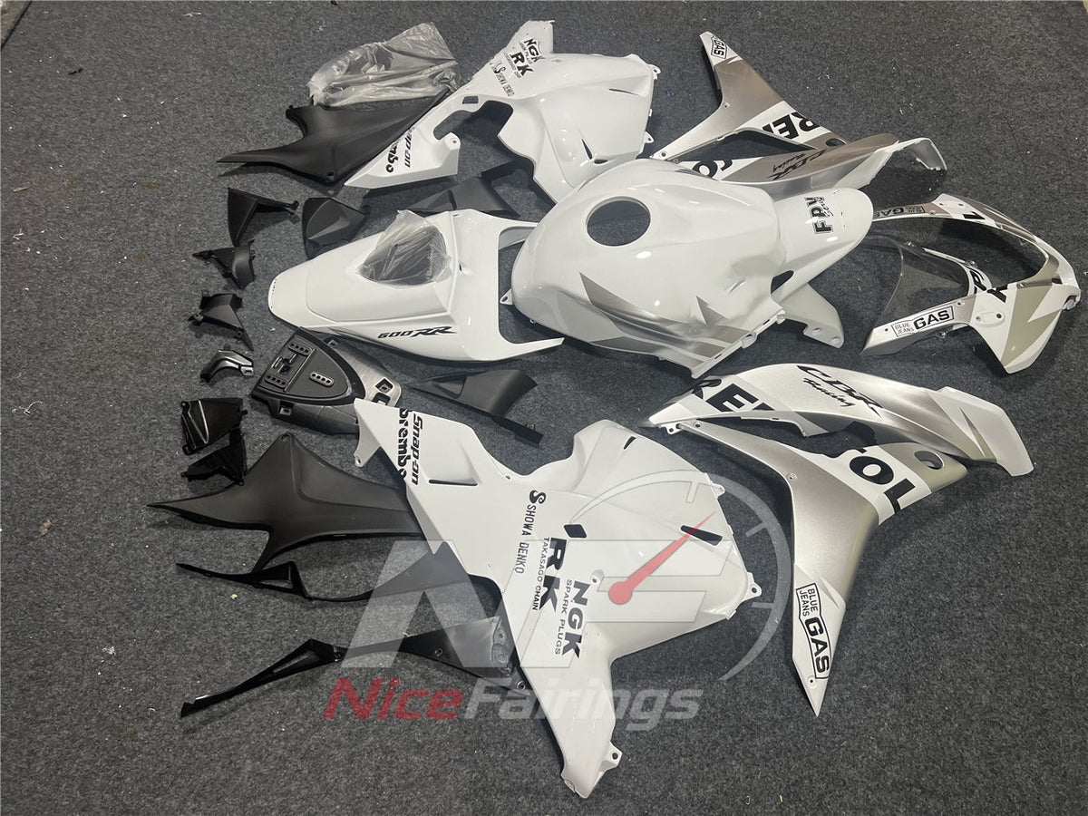 Painted White Injection-Molded Fairing Set Fits HONDA CBR600RR F5 2009-2012 | NiceFairings - front angle image